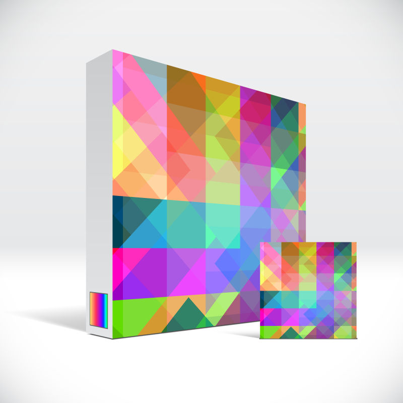 创意矢量彩色几何商业药盒包装设计