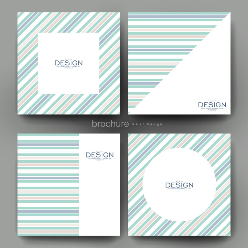 抽象矢量彩线元素方形宣传册设计