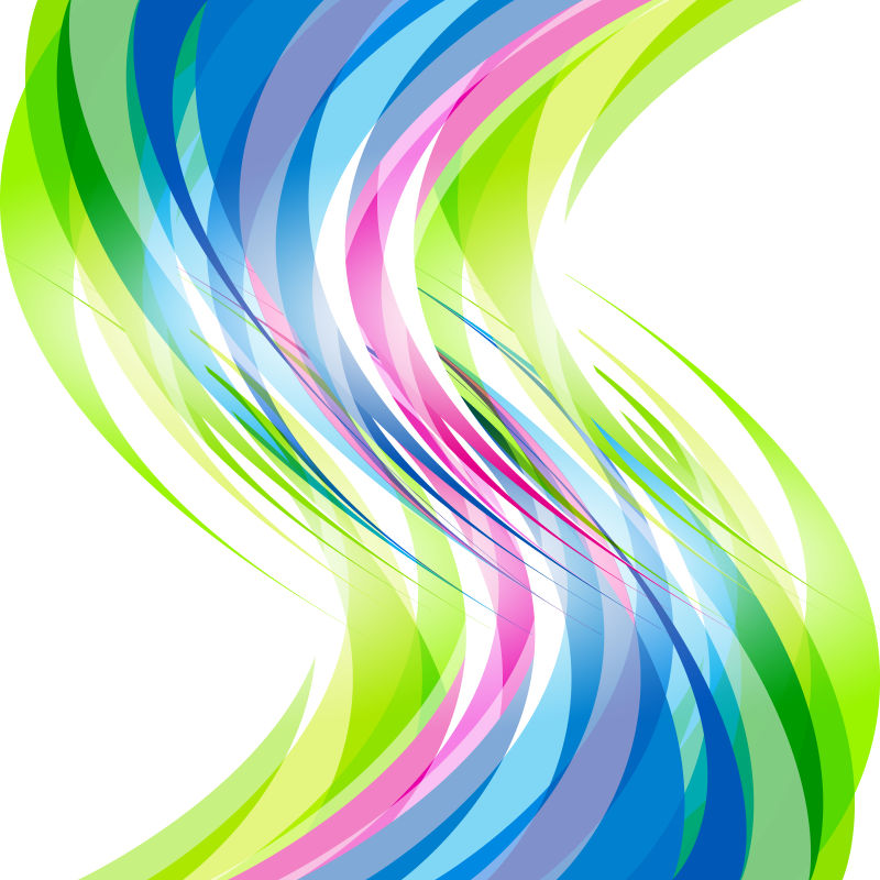 抽象矢量彩色波线元素的时尚背景设计