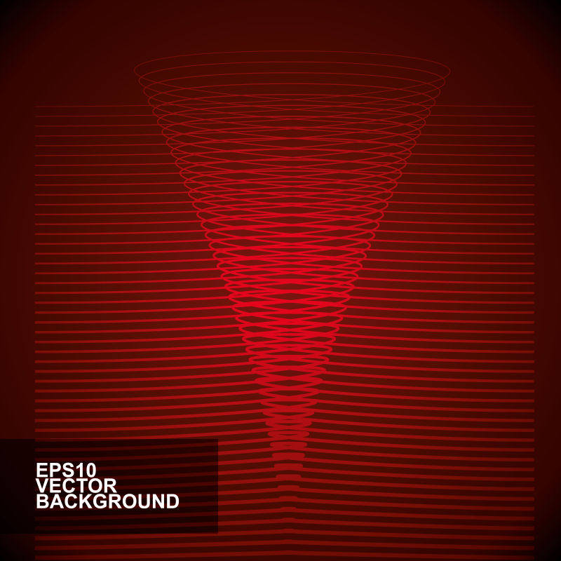 创意矢量红色线性波形背景设计