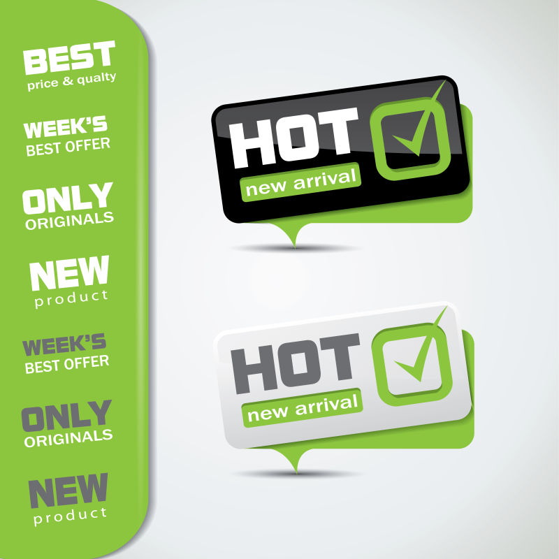 不同促销标签的特价泡沫