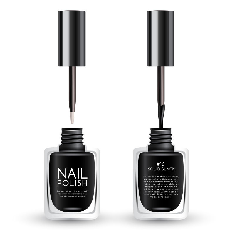 抽象矢量现代黑色指甲油插图设计