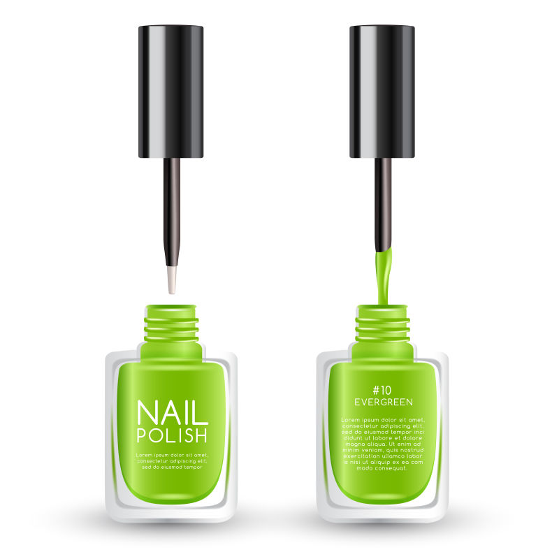 矢量现代创意绿色指甲油插图设计