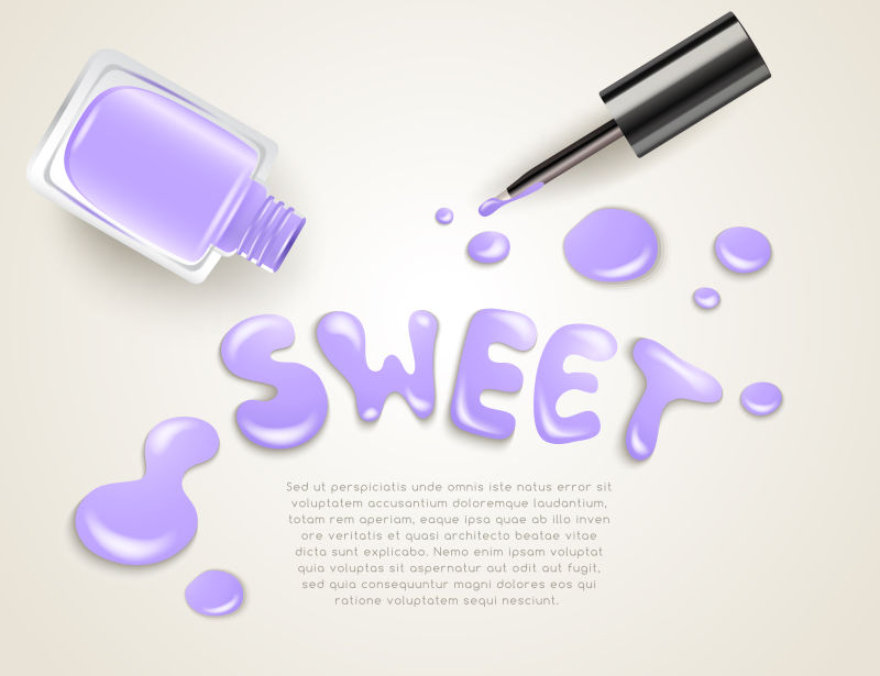 创意矢量淡紫色指甲油海报设计