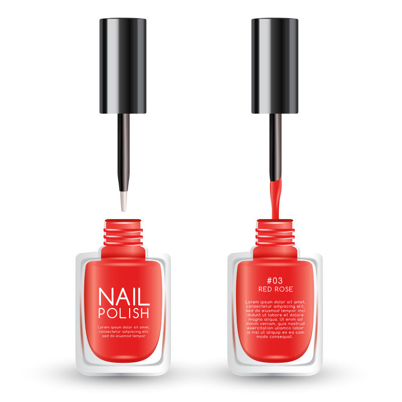 矢量抽象红色指甲油海报设计