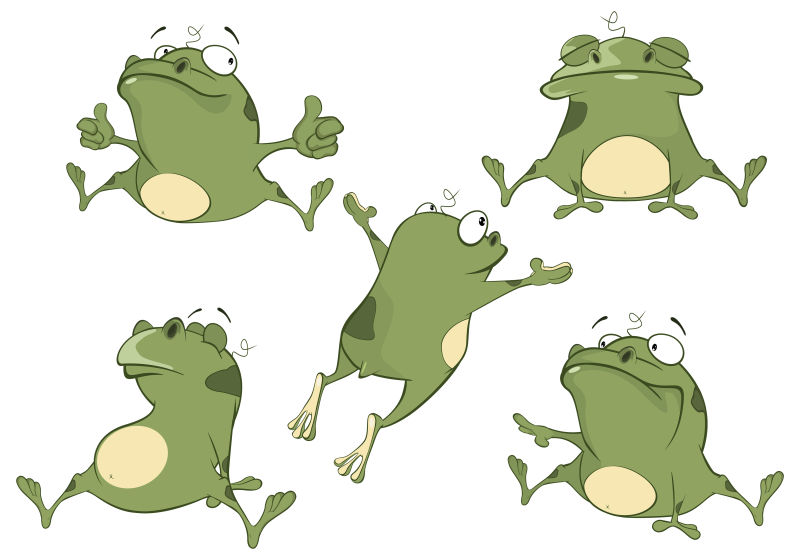 创意矢量可爱的绿色青蛙插图
