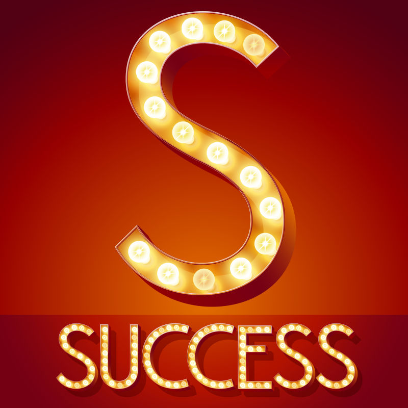 创意矢量发光的字母s设计