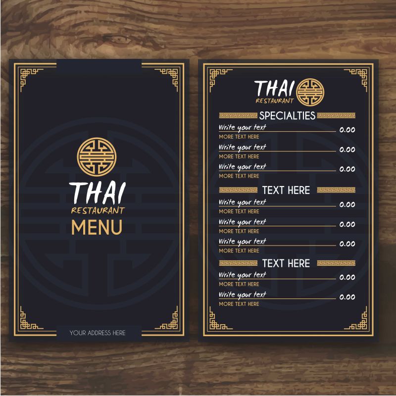 创意矢量经典泰国菜单设计