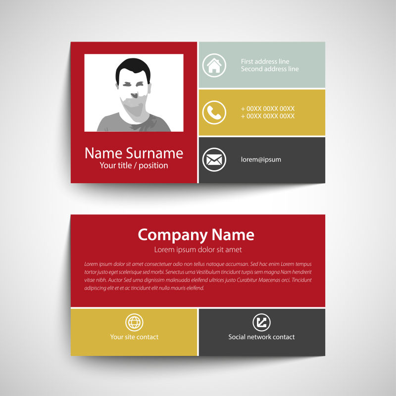 创意矢量彩色商业名片设计