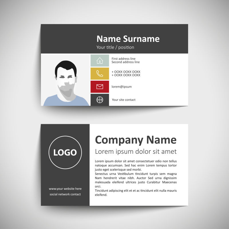 矢量抽象现代商业名片创意设计