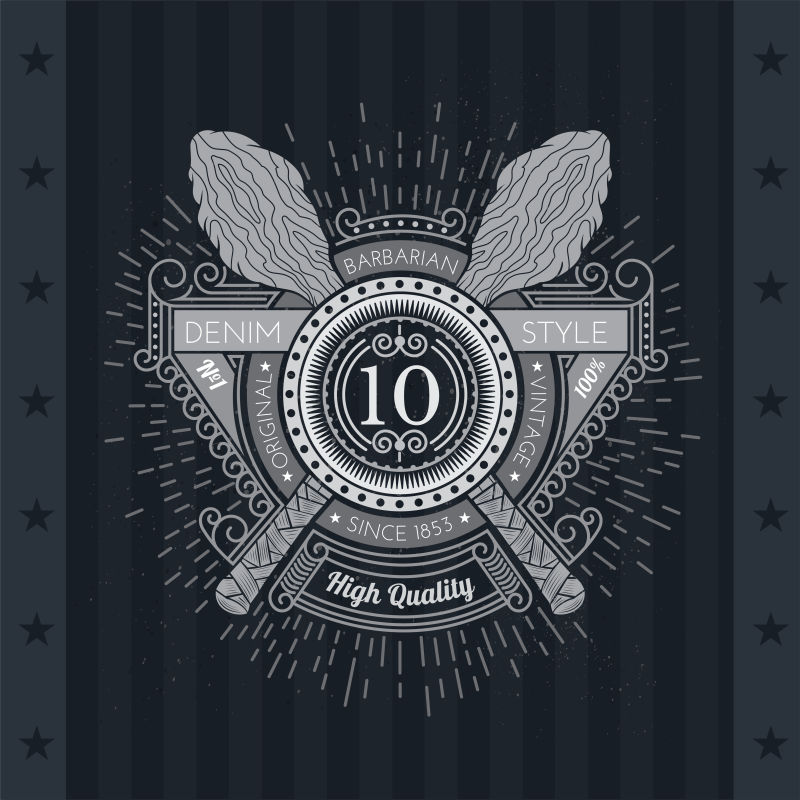 盾牌背后的木棍黑板上的彩带和光线