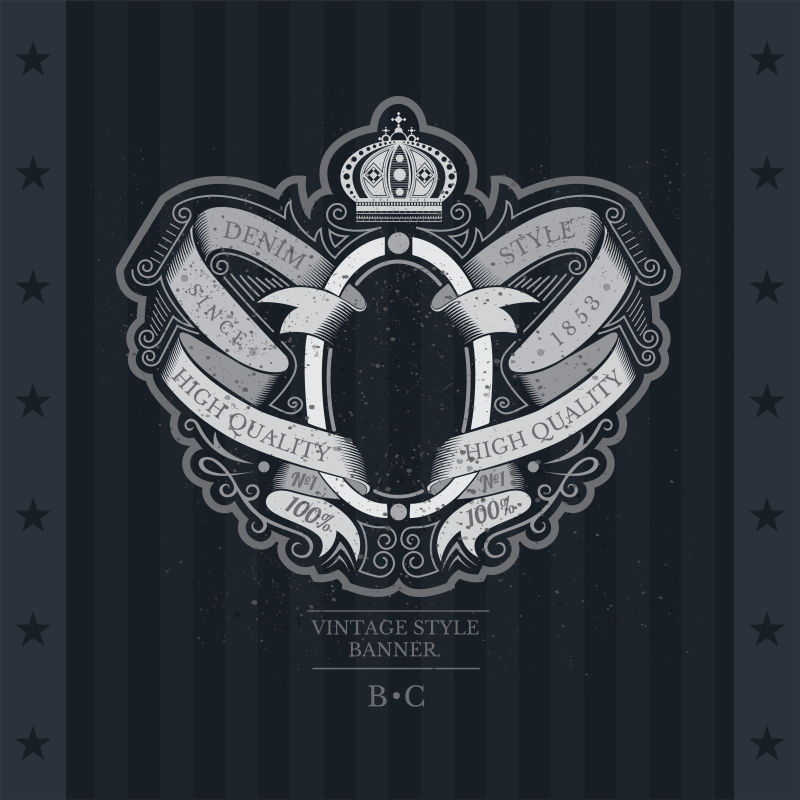 卷绕带图案与线型之间的椭圆框黑板上带着手臂的老式标签