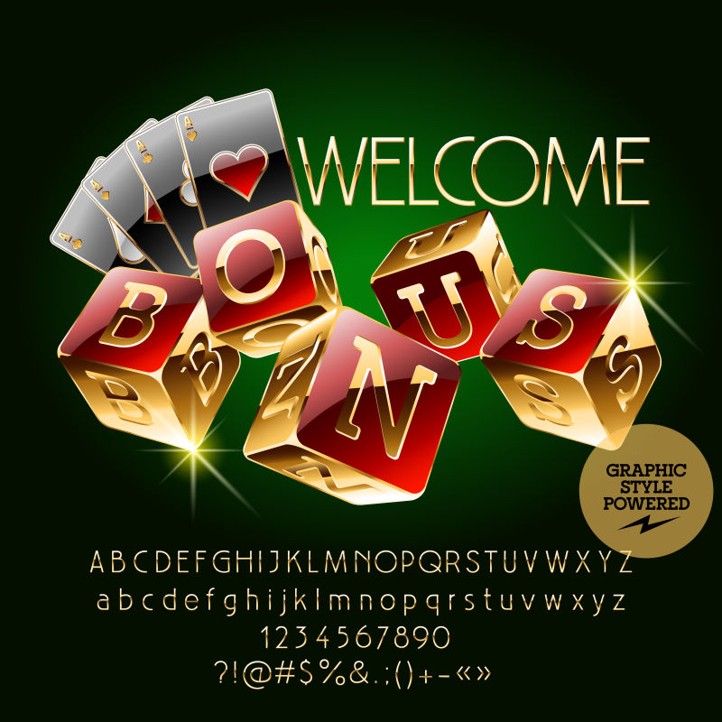 抽象矢量现代赌场风格的字体设计