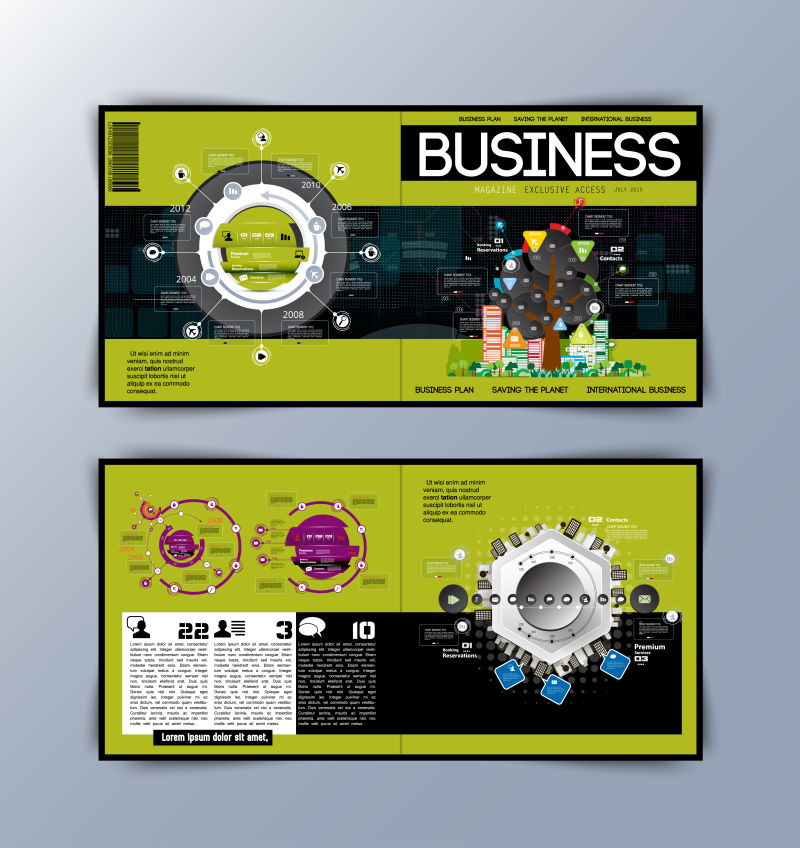 创意矢量现代商业主题的绿色横幅设计