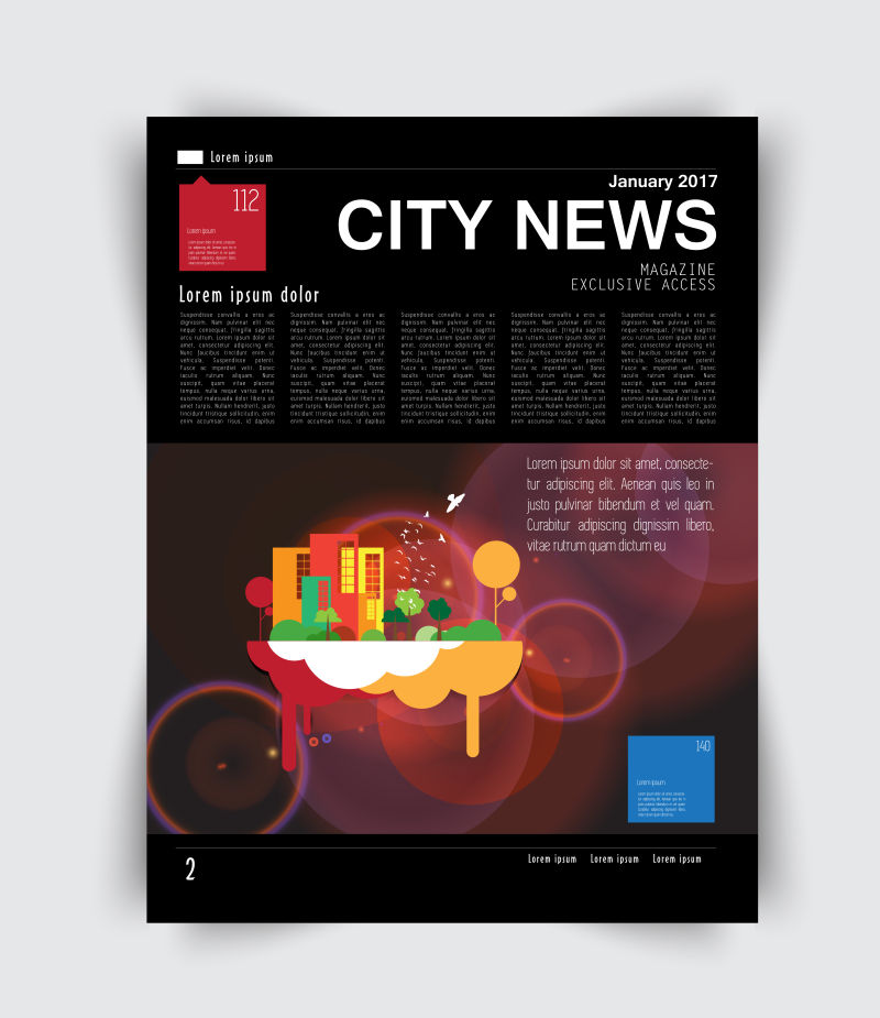 创意矢量现代城市主题新闻设计