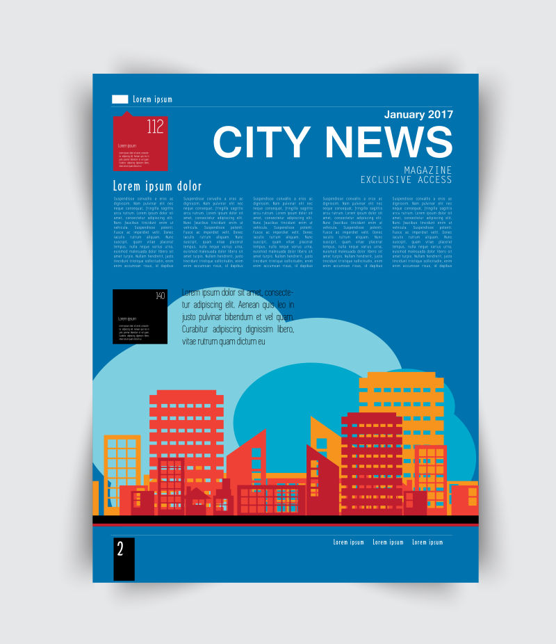 创意矢量现代时尚城市新闻设计
