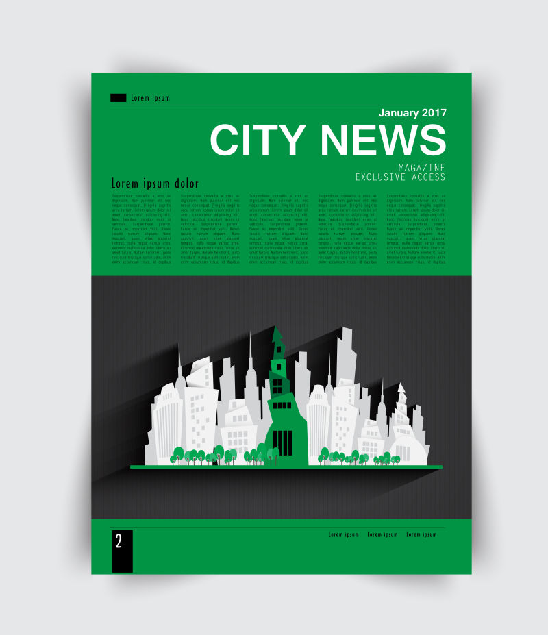 抽象矢量现代建筑元素新闻平面设计