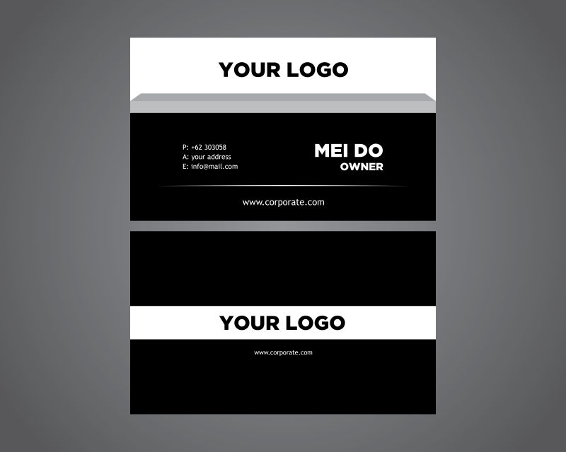 抽象矢量现代黑白简约名片设计