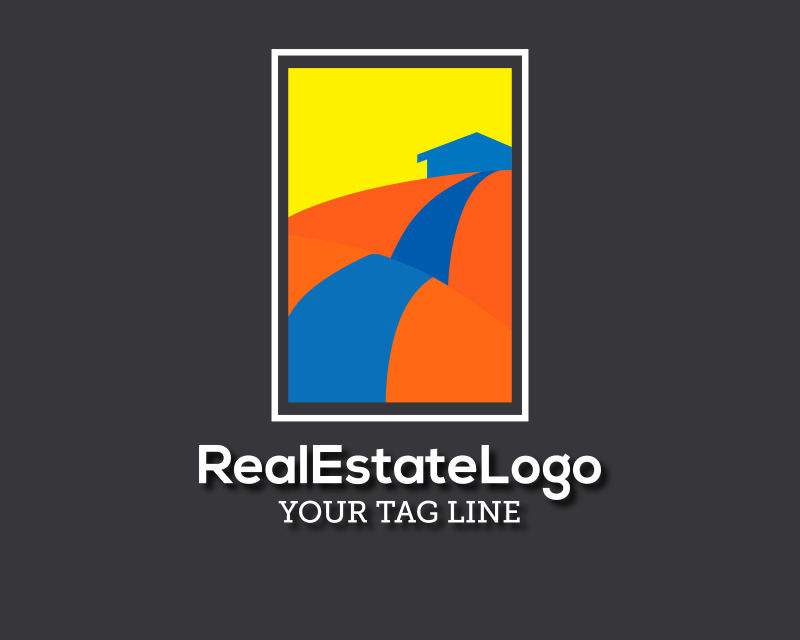 矢量现代彩色商业房地产标志设计