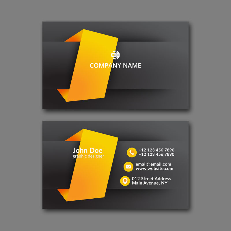 创意矢量现代几何风格的商业名片设计
