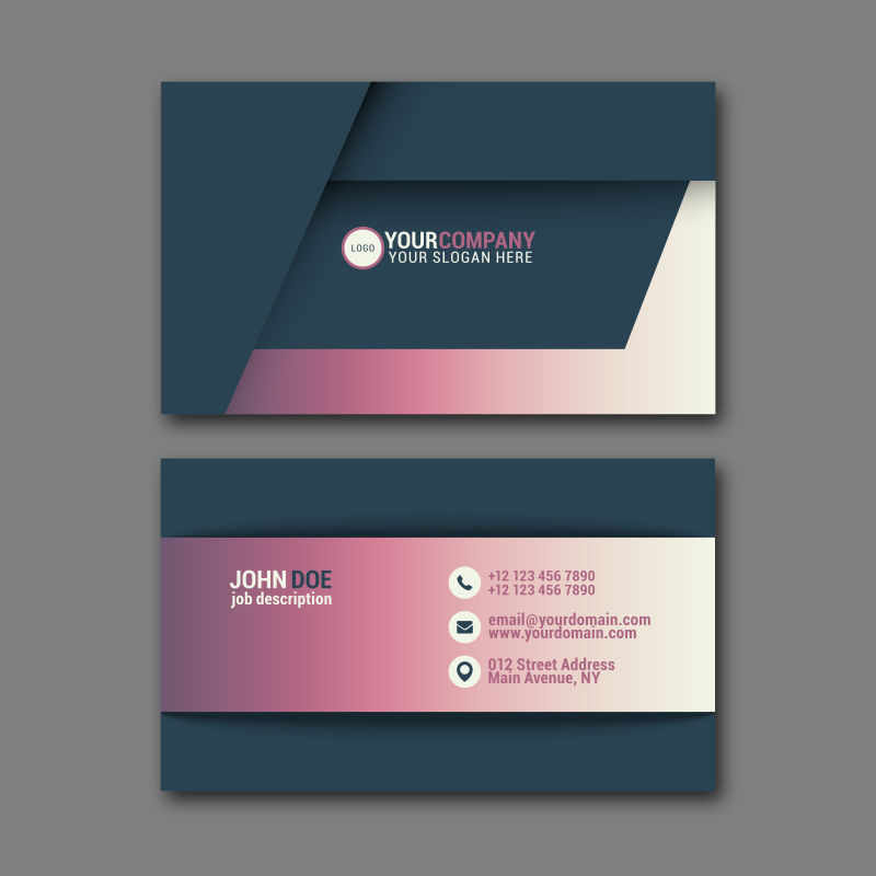 创意矢量渐变风格的时尚名片设计