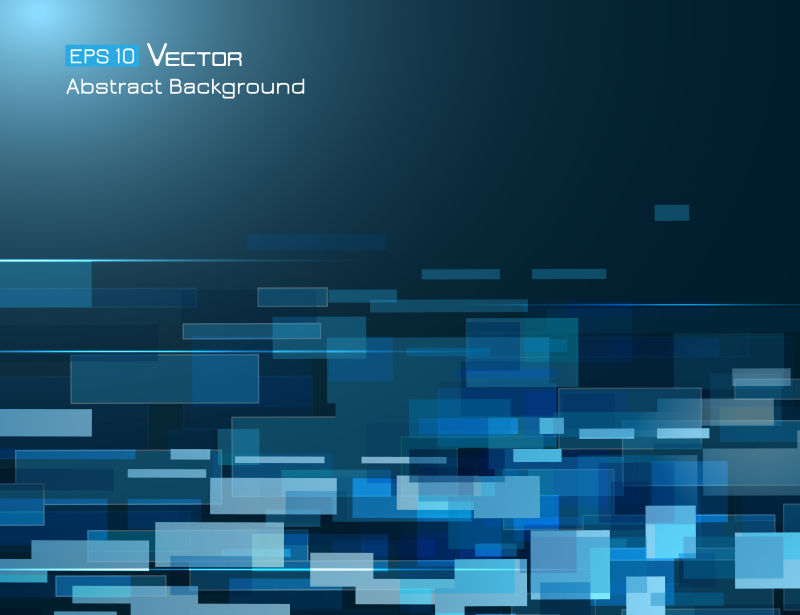 创意矢量蓝色矩形元素背景设计