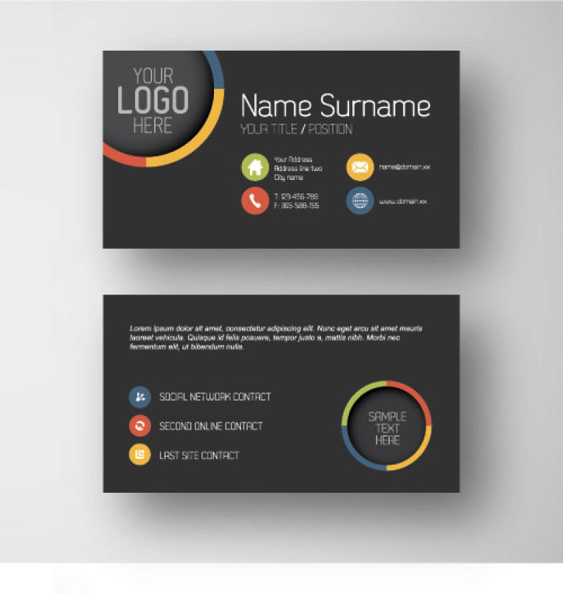 创意矢量黑色优雅时尚名片设计