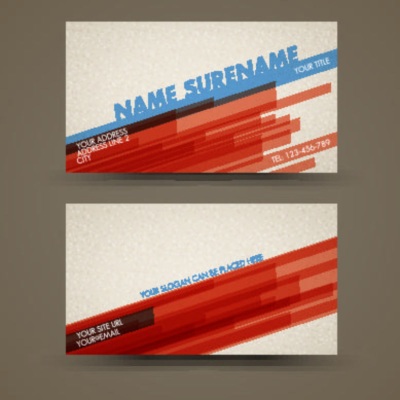抽象矢量彩色时尚名片设计