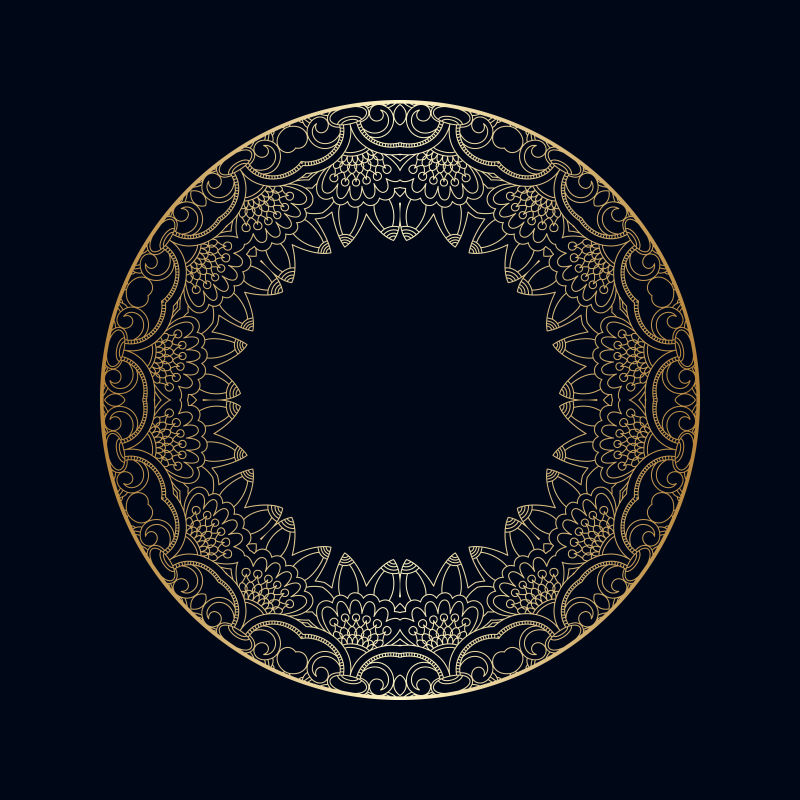 矢量复古圆形饰品