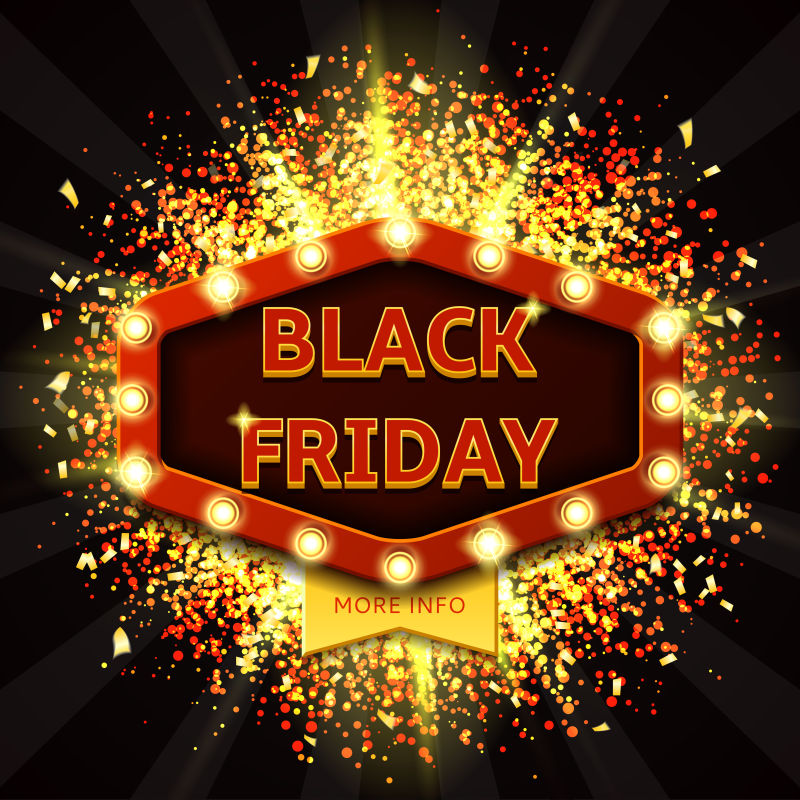 抽象矢量现代黑色星期五主题派对海报设计