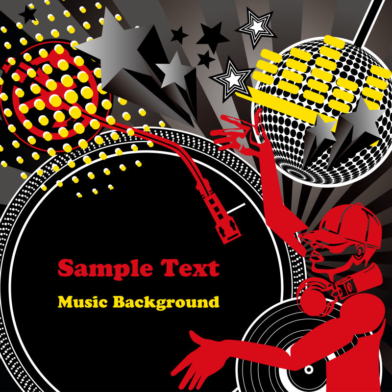 抽象矢量现代迪斯科派对海报设计