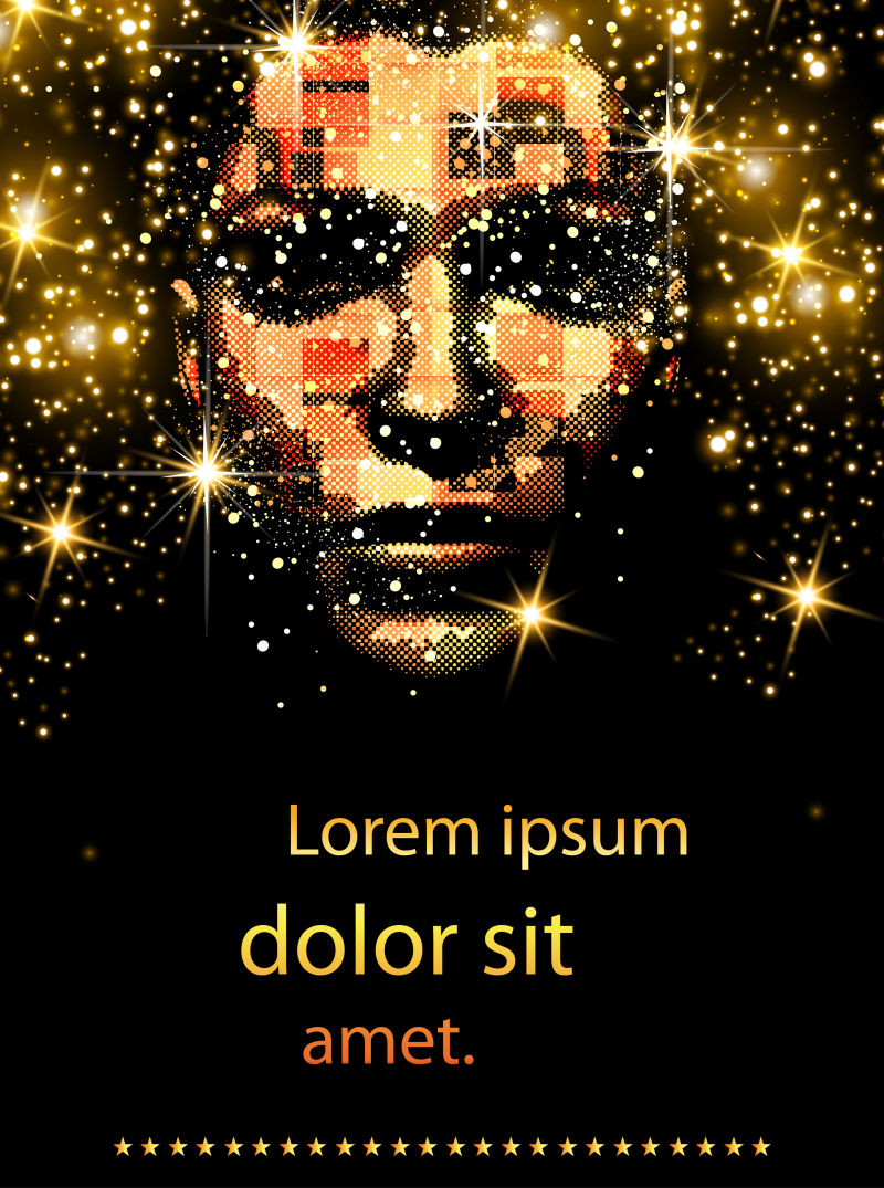 抽象矢量现代音乐派对海报主题的平面海报设计