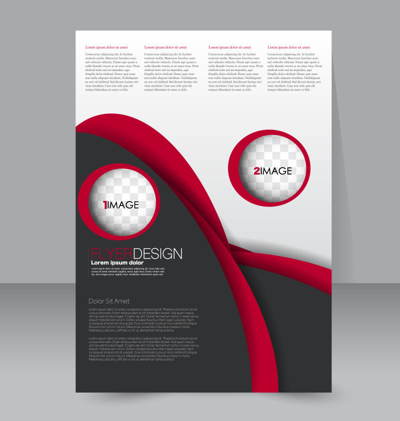 创意矢量现代红色黑色时尚宣传册平面设计