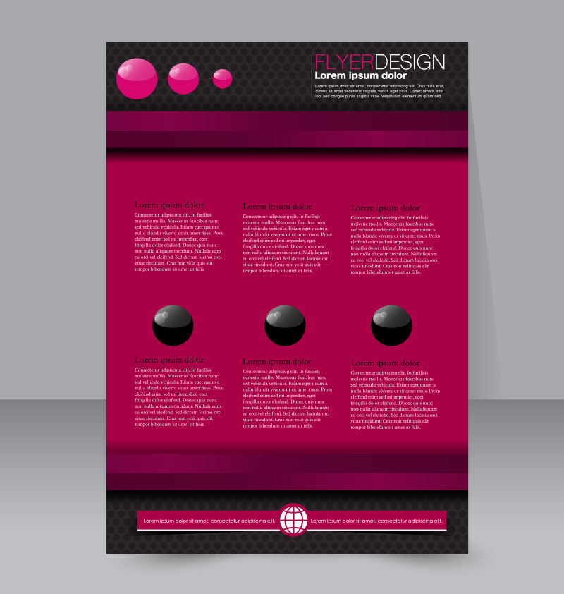 创意矢量粉色黑色时尚商业宣传册设计
