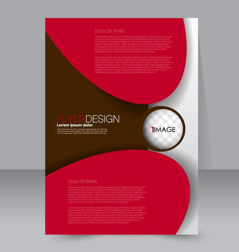 抽象矢量现代红色商业宣传册设计