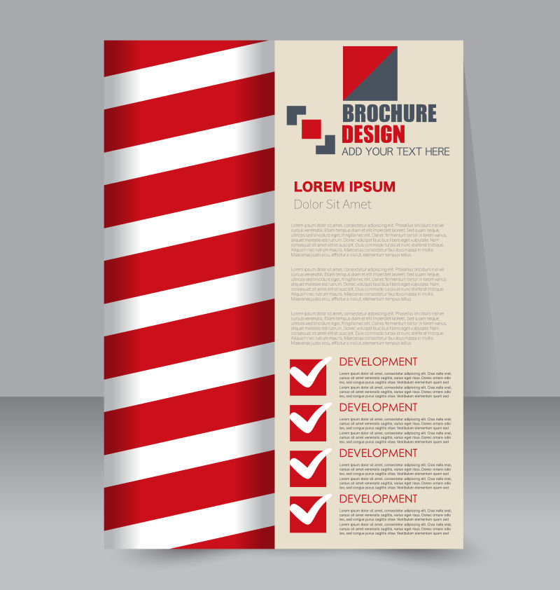 抽象矢量红色白色商业宣传册封面设计