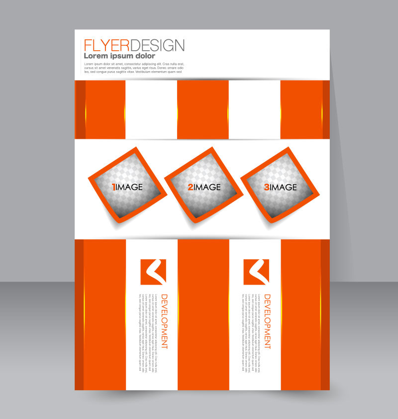 抽象矢量橙色几何商业宣传封面设计