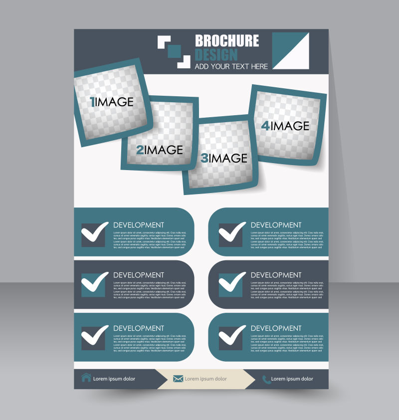 抽象矢量现代蓝色宣传册封面设计