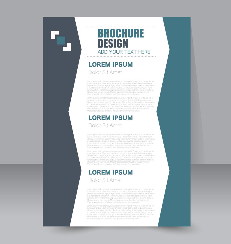 抽象矢量蓝色黑色几何折线元素的宣传册设计