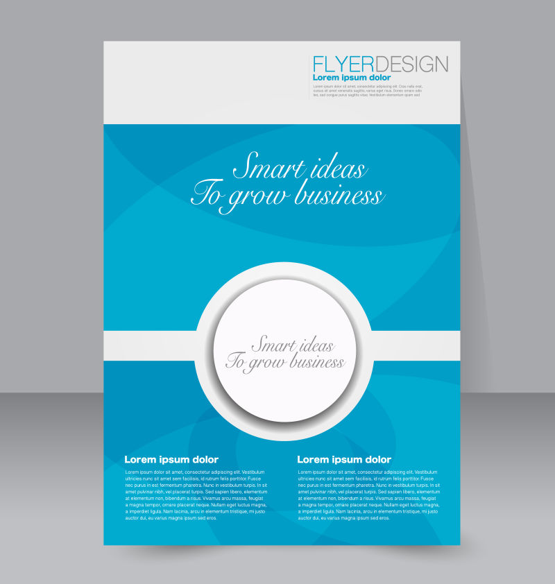创意矢量蓝色几何元素的商业宣传册封面设计