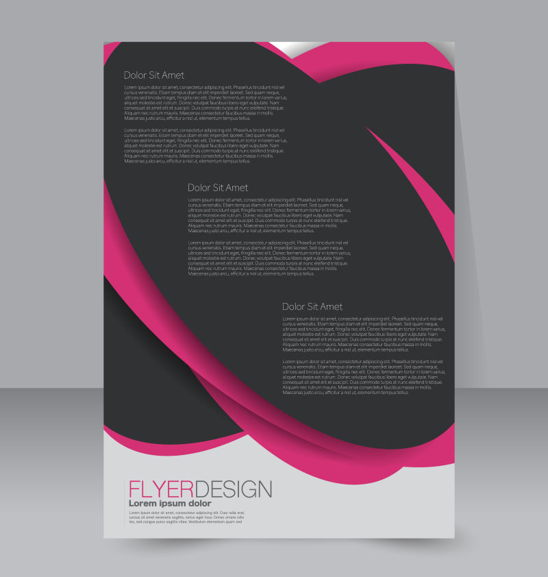 矢量抽象黑色粉色时尚宣传册设计