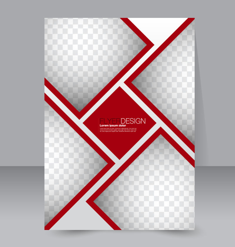 创意矢量现代红色几何宣传册封面设计