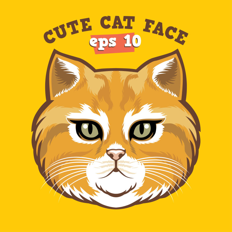 创意矢量卡通猫咪设计插图