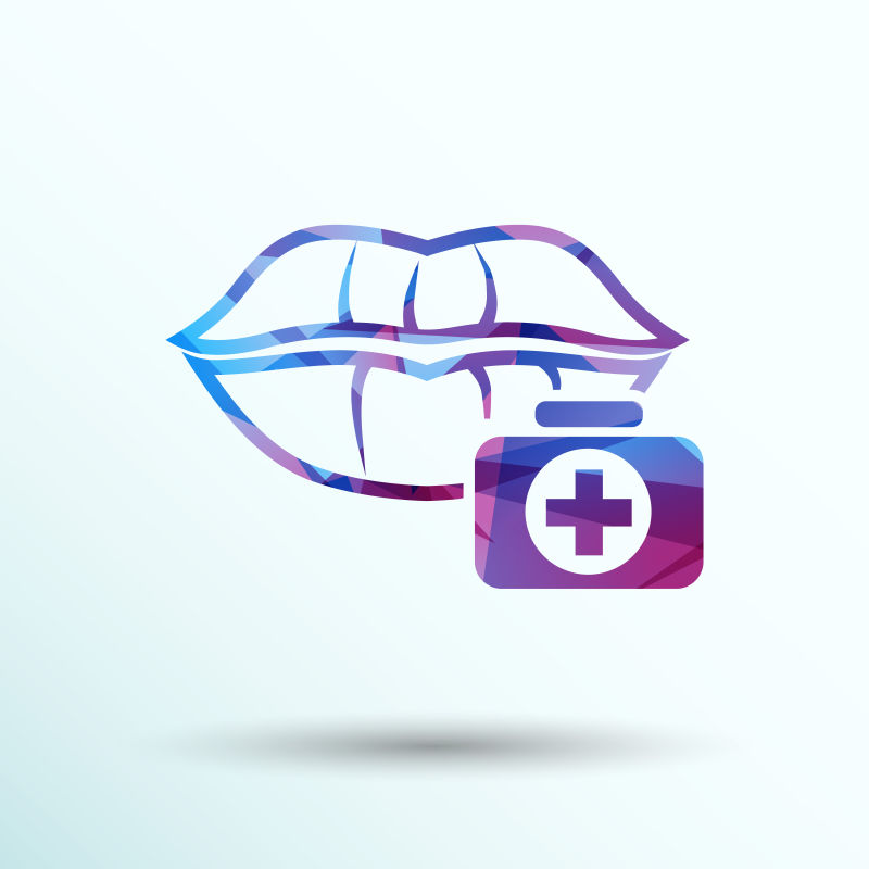 创意矢量唇部治疗主题的图标设计