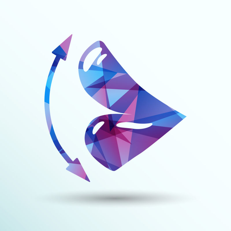 矢量抽象现代几何风格的嘴唇图标