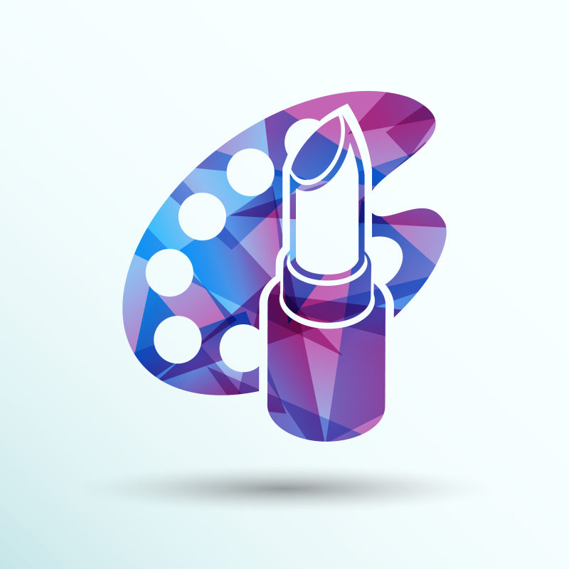 创意矢量现代几何风格的口红图标设计