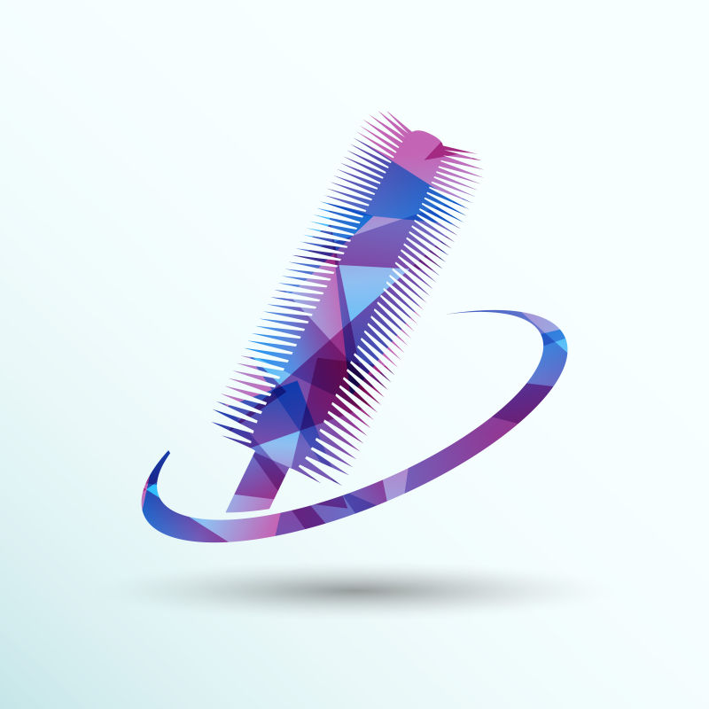 抽象矢量睫毛膏刷头设计插图