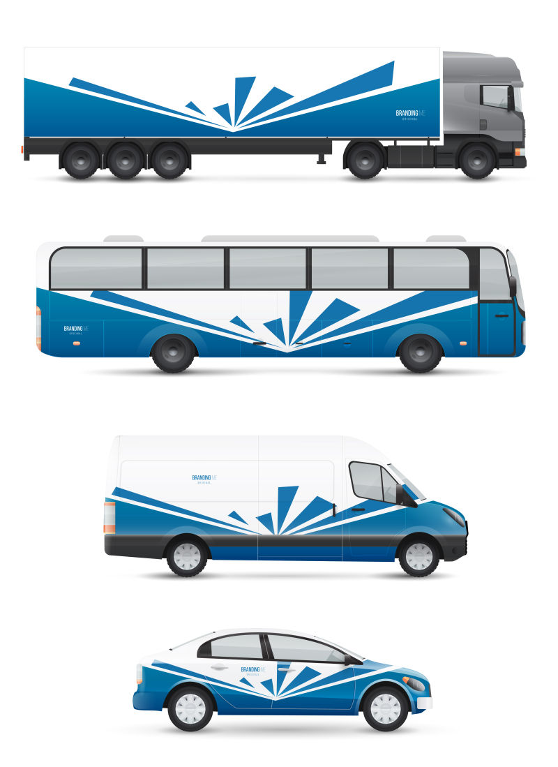 创意矢量现代蓝色车辆设计