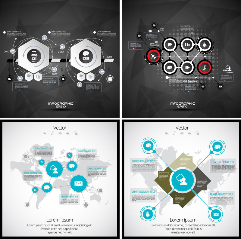 抽象矢量现代商业想法数据信息图表设计