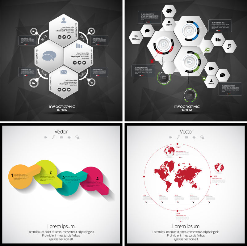 矢量抽象现代时尚想法信息图表设计